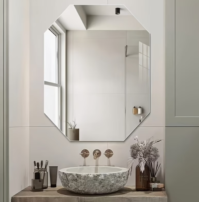 Octagonal Acrylic Bathroom Mirror