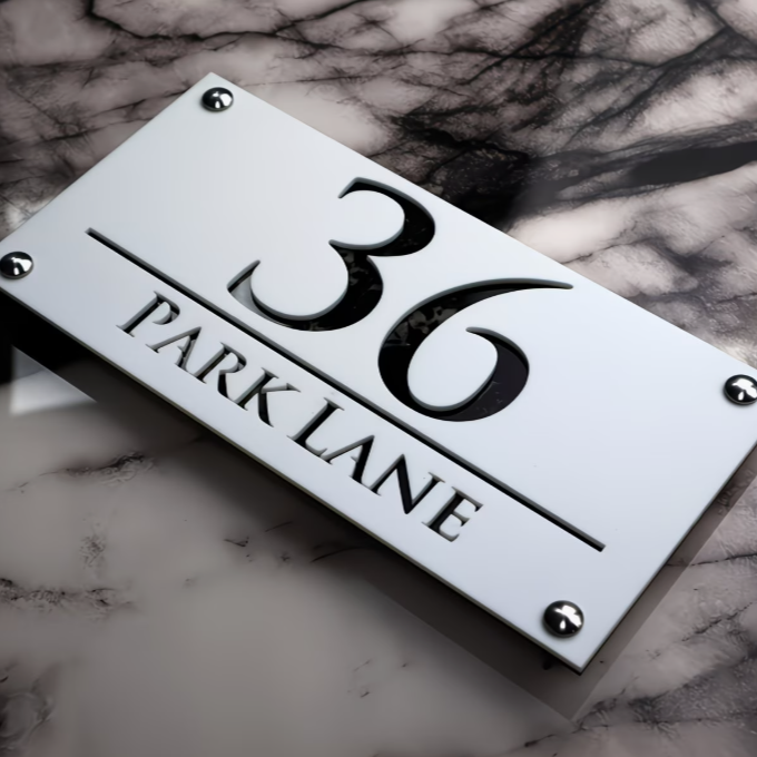 RTS Laser-Cut Address Sign