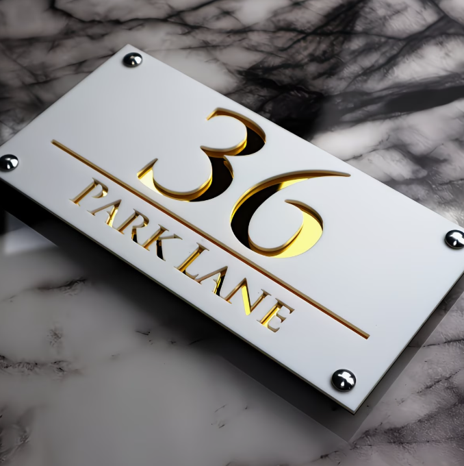 RTS Laser-Cut Address Sign