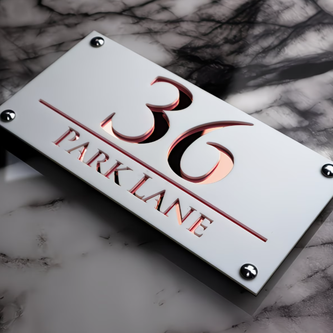 RTS Laser-Cut Address Sign