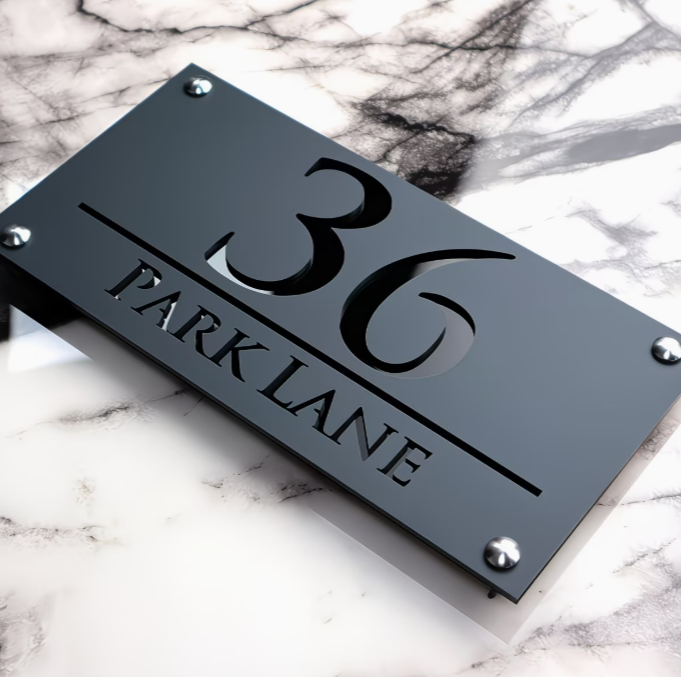RTS Laser-Cut Address Sign