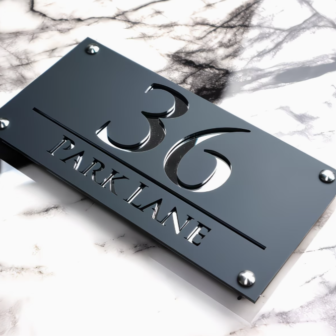 RTS Laser-Cut Address Sign