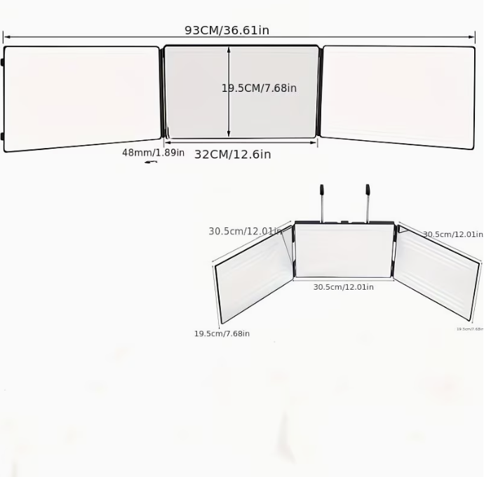 Trifold Folding Mirror